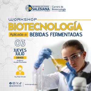 Afiche del Workshop: Biotecnología aplicada a bebidas fermentadas